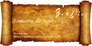Zombory Ákos névjegykártya